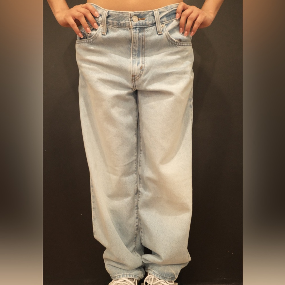 Levi's Blue "Baggy Dad" jeans.